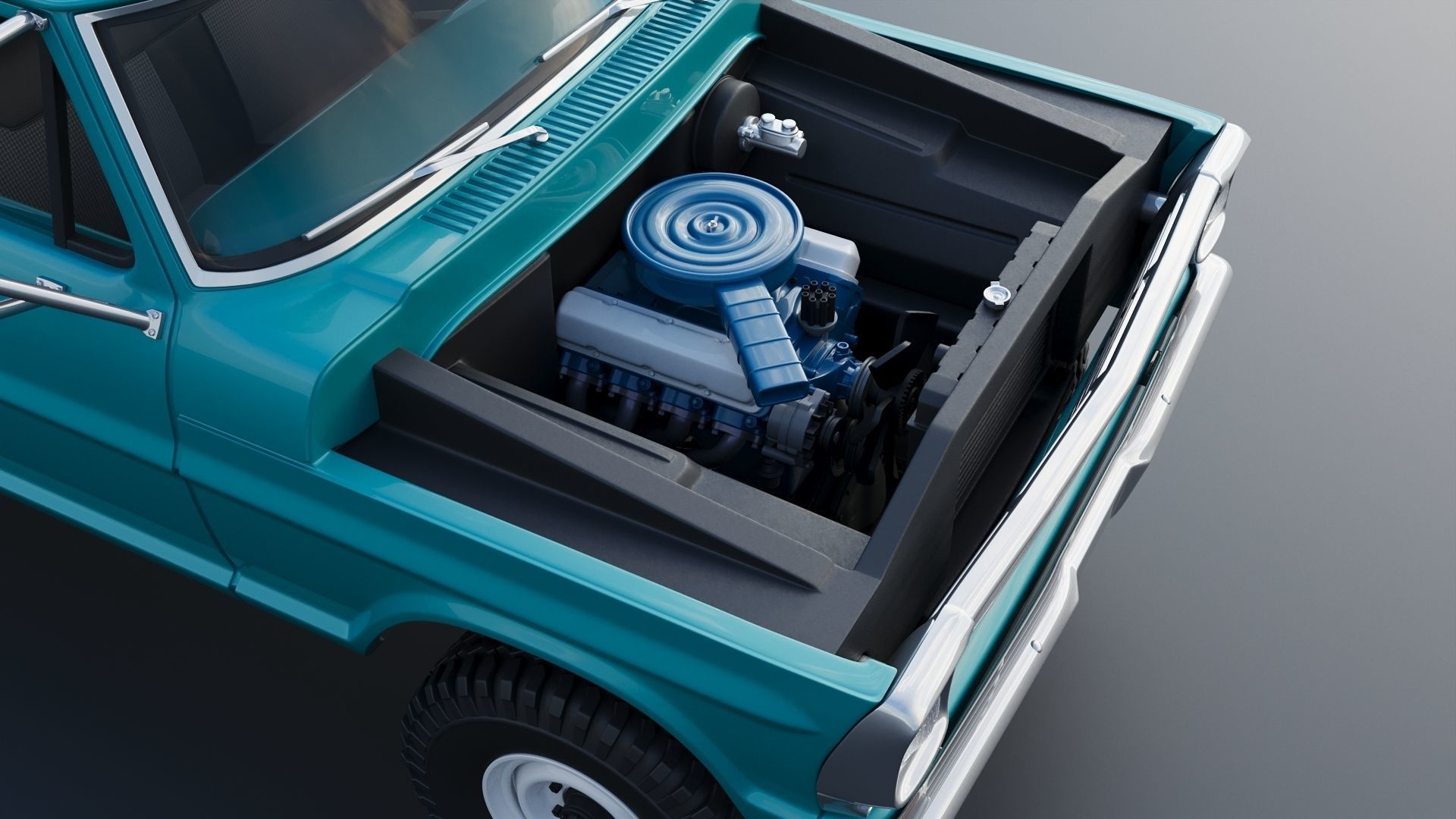 Pickup Truck F250 1969 3D print model_15