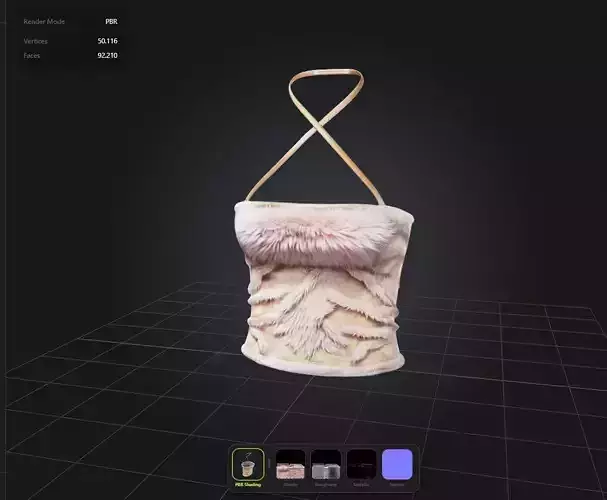 Female Fur Top PBR 4k