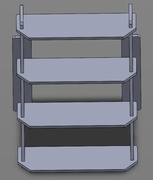 Multipurpose Skincare and Makeup Organizer Stand with 4 levels 3D print model_6