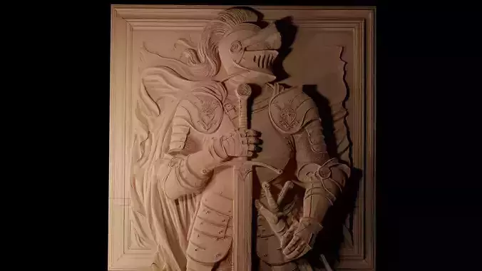 Knight in Armor CNC 3d Print High Relief Sand Casting