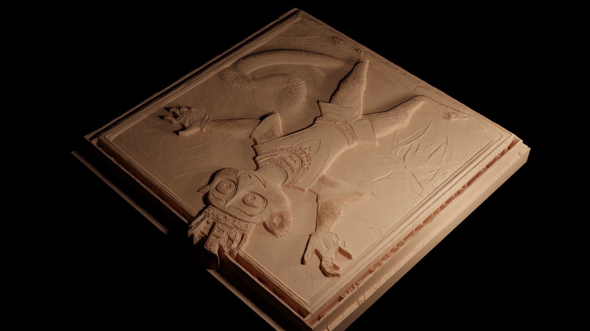 King Julien Madagascar CNC 3d Print High Relief Sand Casting 3D print model_4
