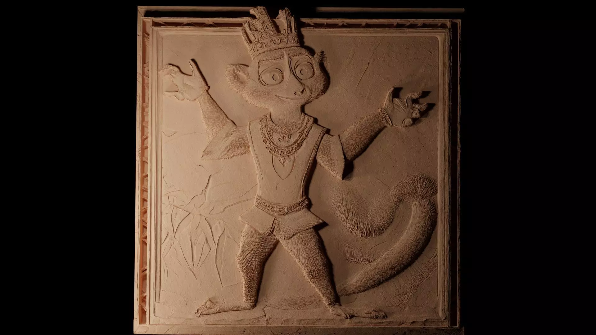 King Julien Madagascar CNC 3d Print High Relief Sand Casting 3D print model_0