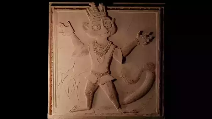 King Julien Madagascar CNC 3d Print High Relief Sand Casting 3D print model