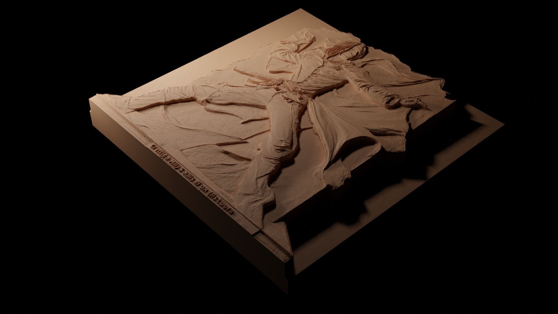 Kelsier Mistborn CNC 3d Print High Relief Sand Casting 3D print model_1