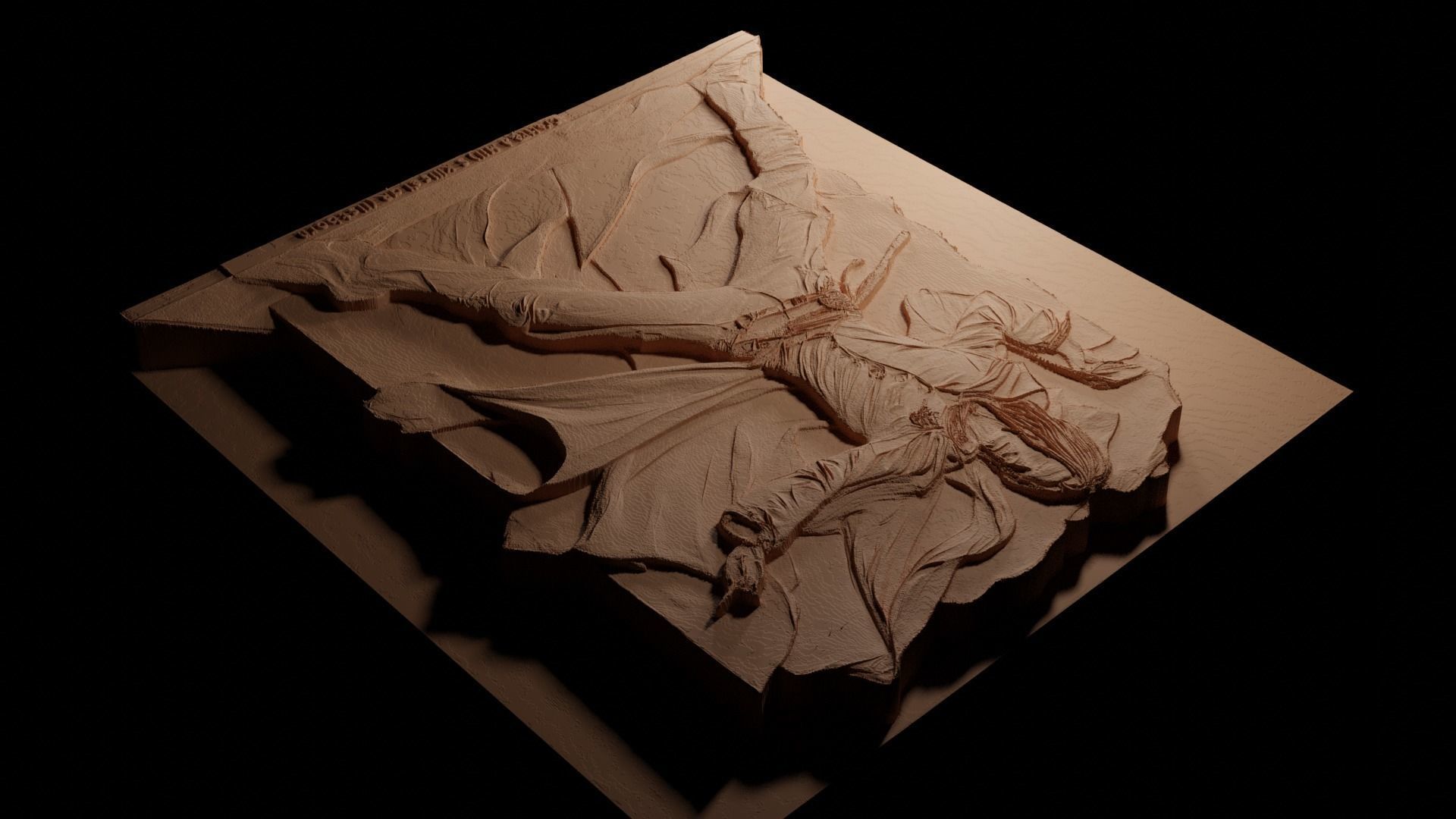 Kelsier Mistborn CNC 3d Print High Relief Sand Casting 3D print model_3