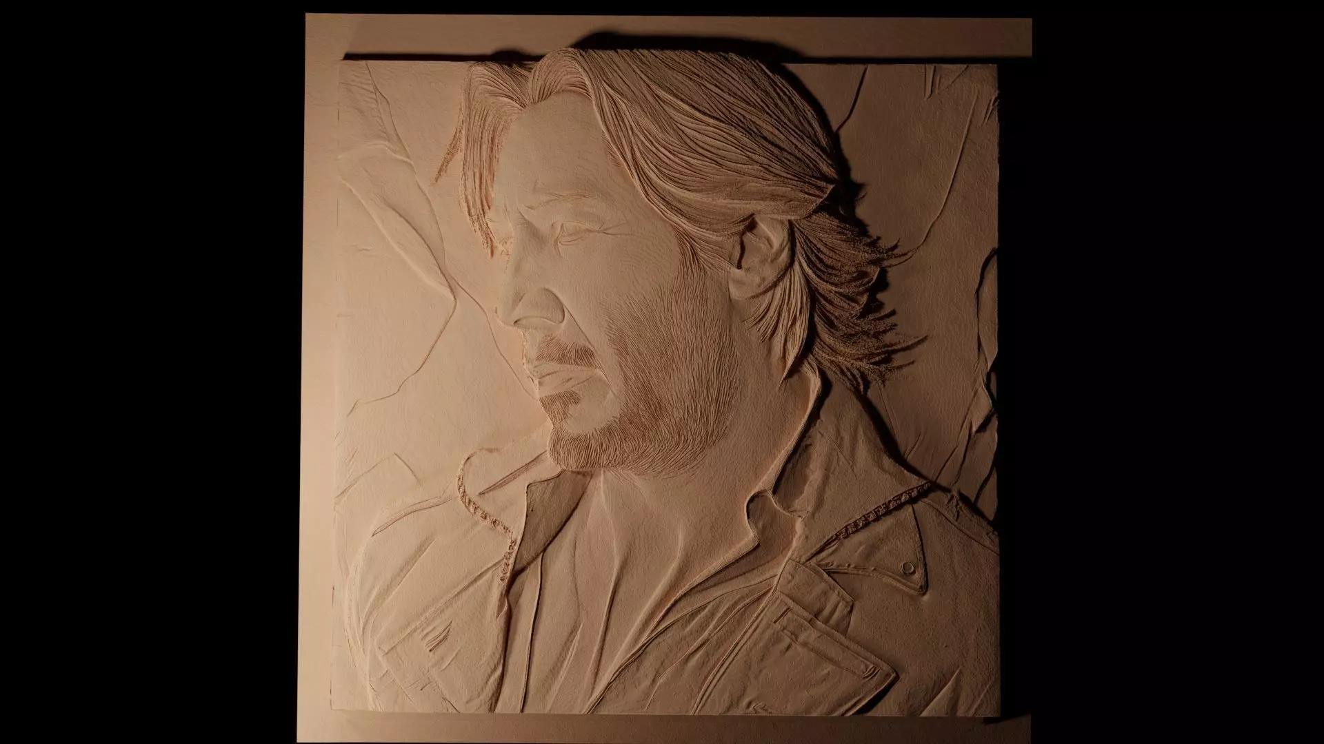 Keanu Reeves CNC 3d Print High Relief Sand Casting 3D print model_0