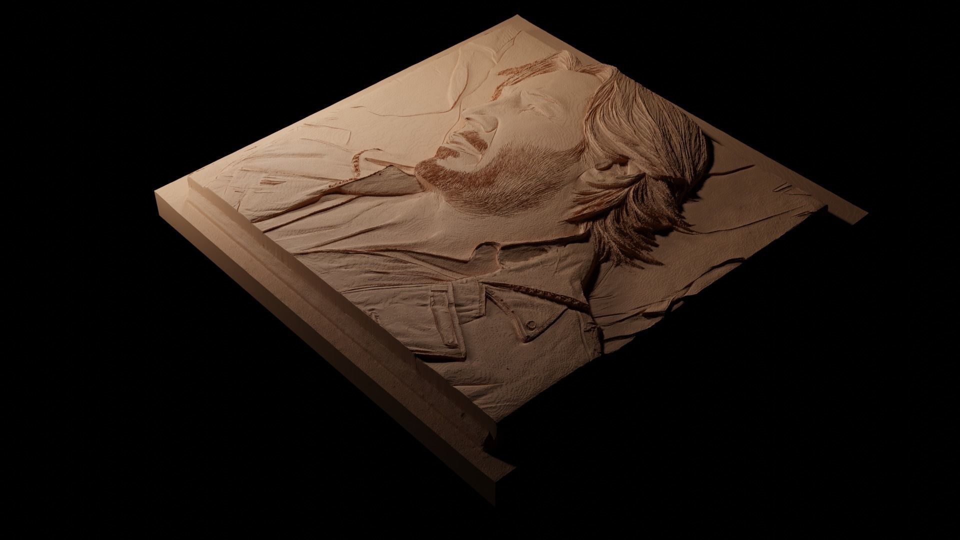 Keanu Reeves CNC 3d Print High Relief Sand Casting 3D print model_1