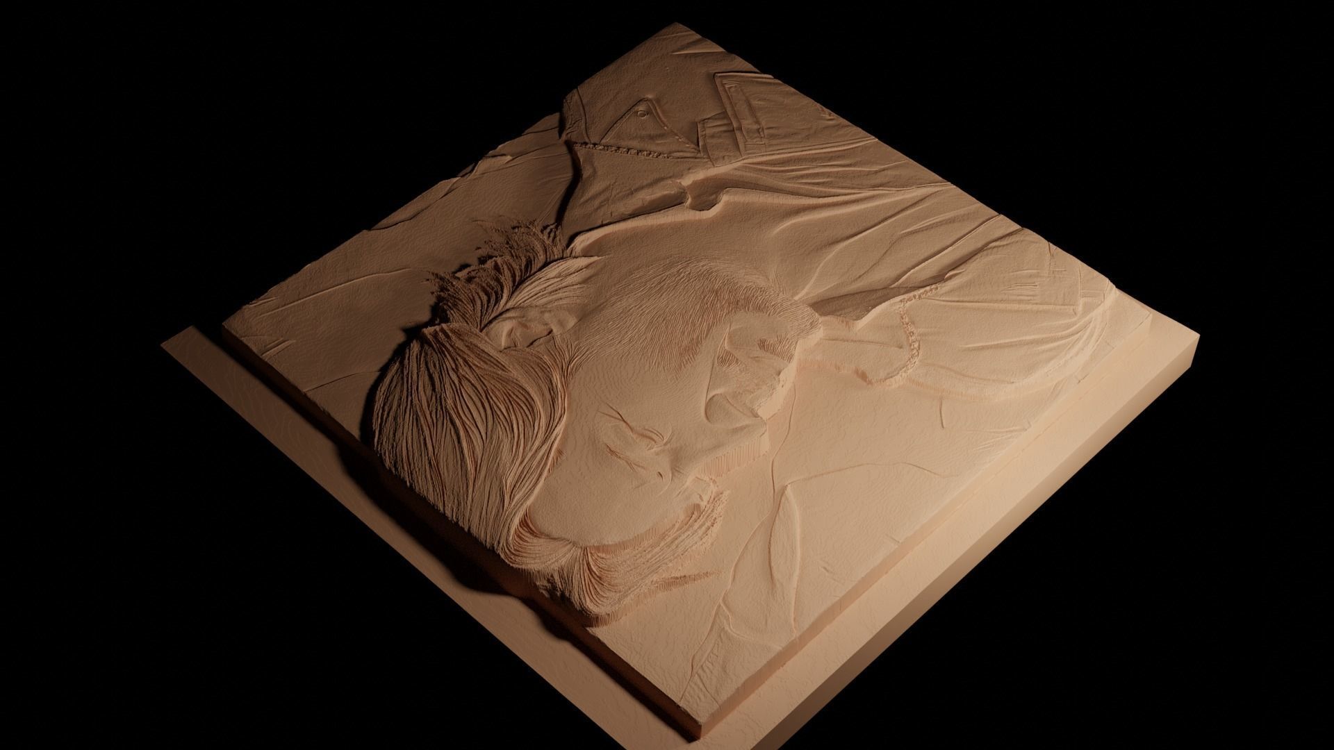 Keanu Reeves CNC 3d Print High Relief Sand Casting 3D print model_4