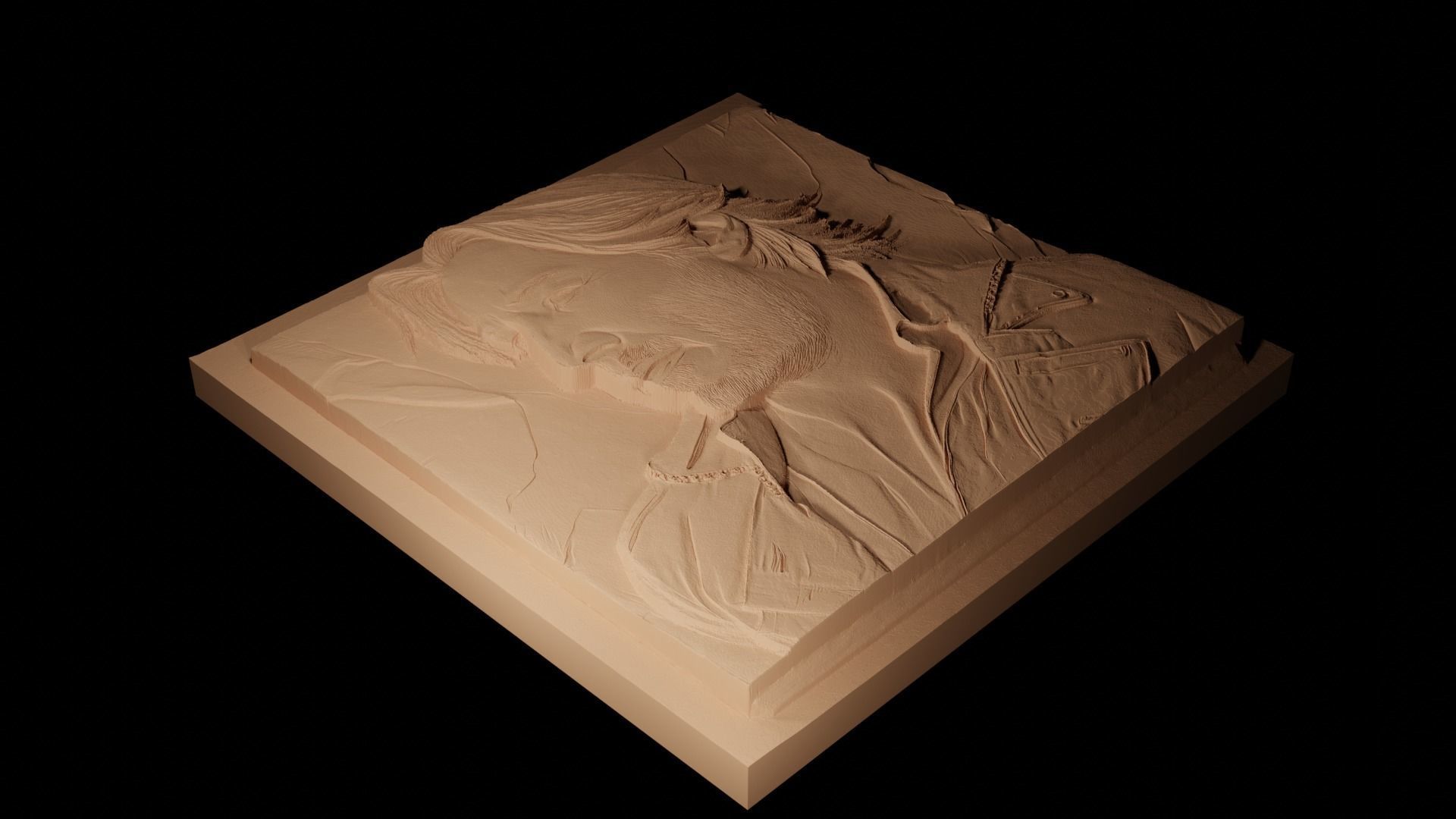 Keanu Reeves CNC 3d Print High Relief Sand Casting 3D print model_2