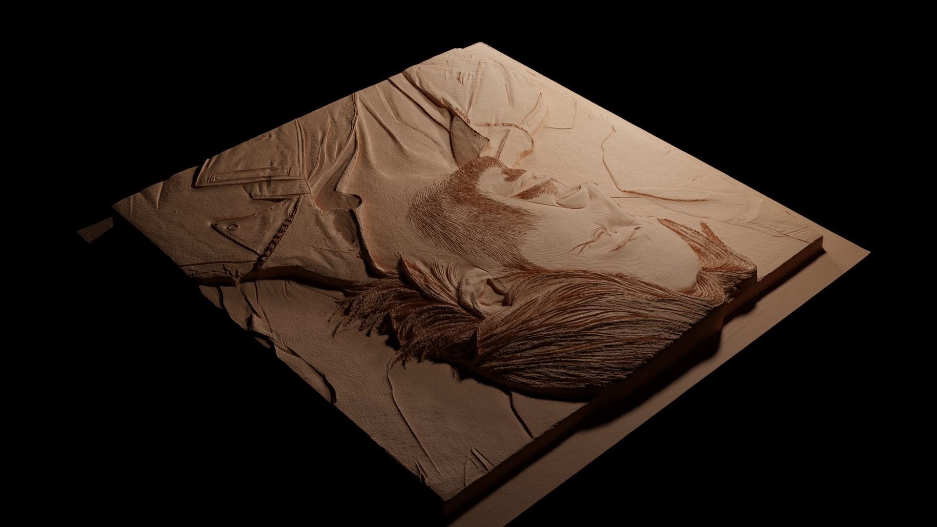 Keanu Reeves CNC 3d Print High Relief Sand Casting 3D print model_3