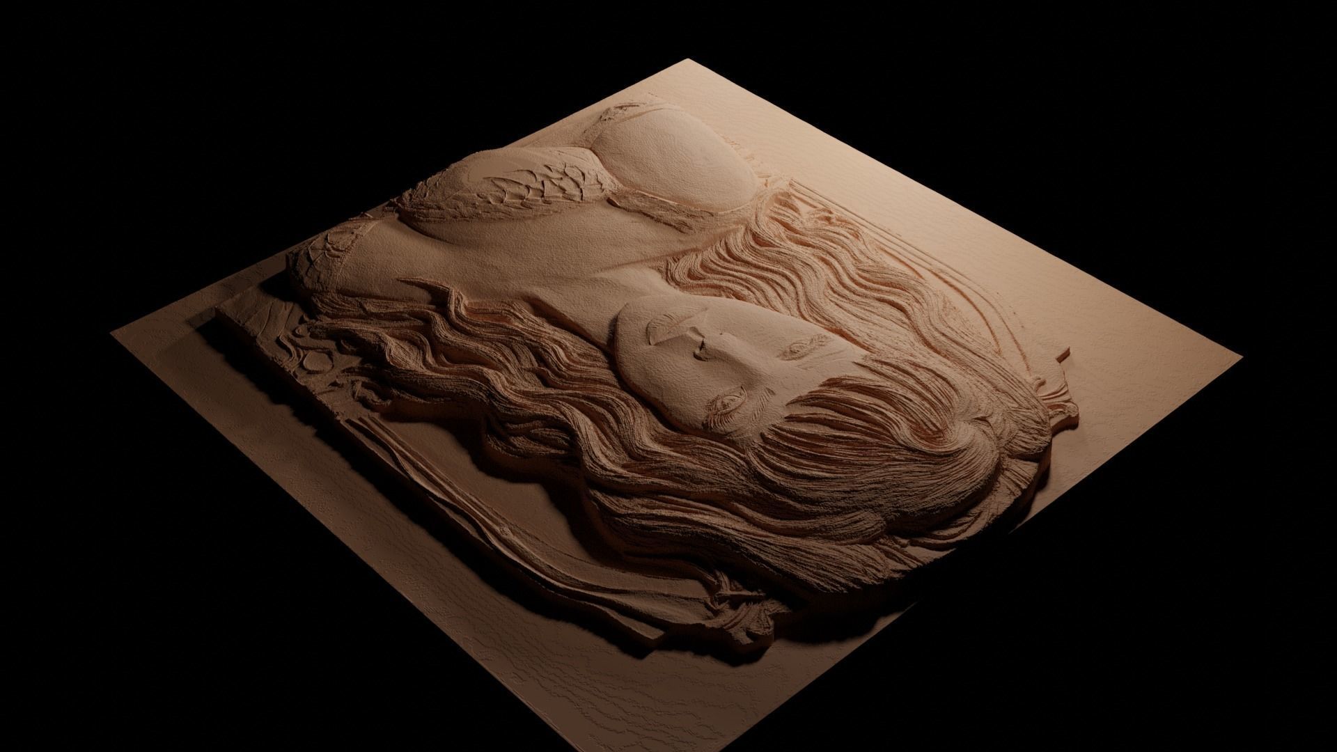 Katy Perry CNC 3d Print High Relief Sand Casting 3D print model_3