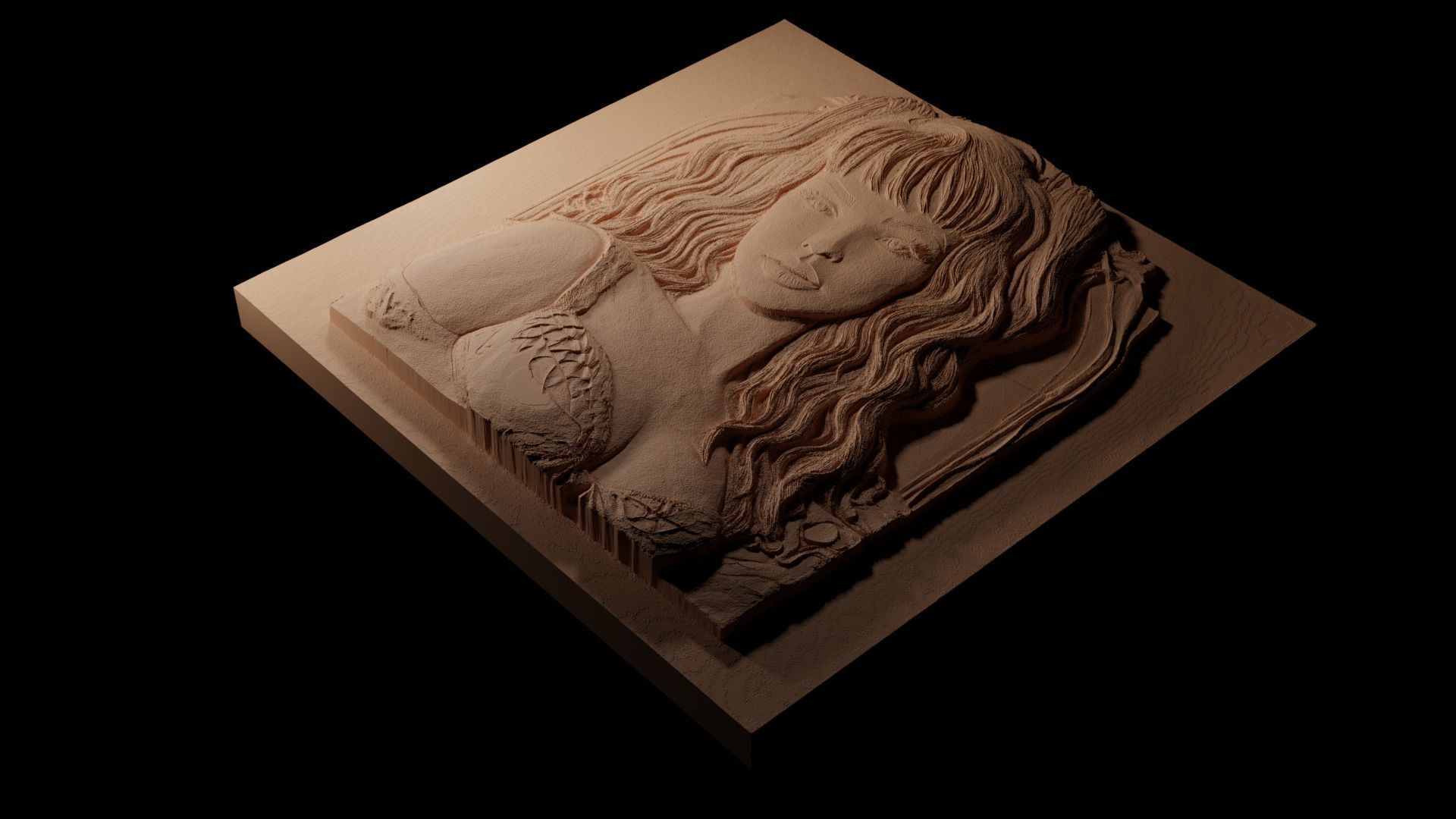 Katy Perry CNC 3d Print High Relief Sand Casting 3D print model_1