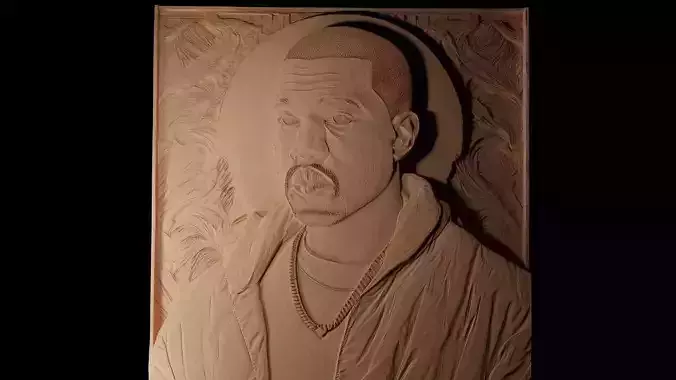 Kanye West CNC 3d Print High Relief Sand Casting 3D print model