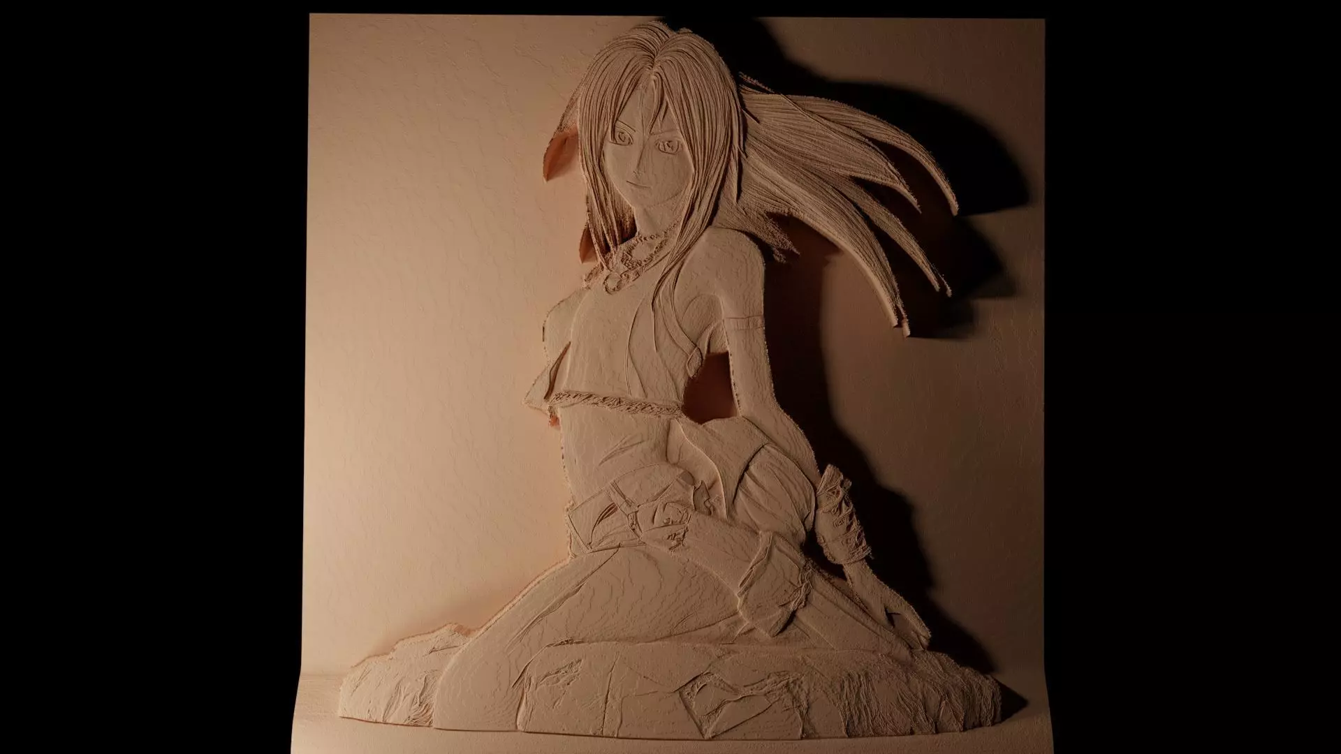 Kairi Kingdom Hearts CNC 3d Print High Relief Sand Casting 3D print model_0