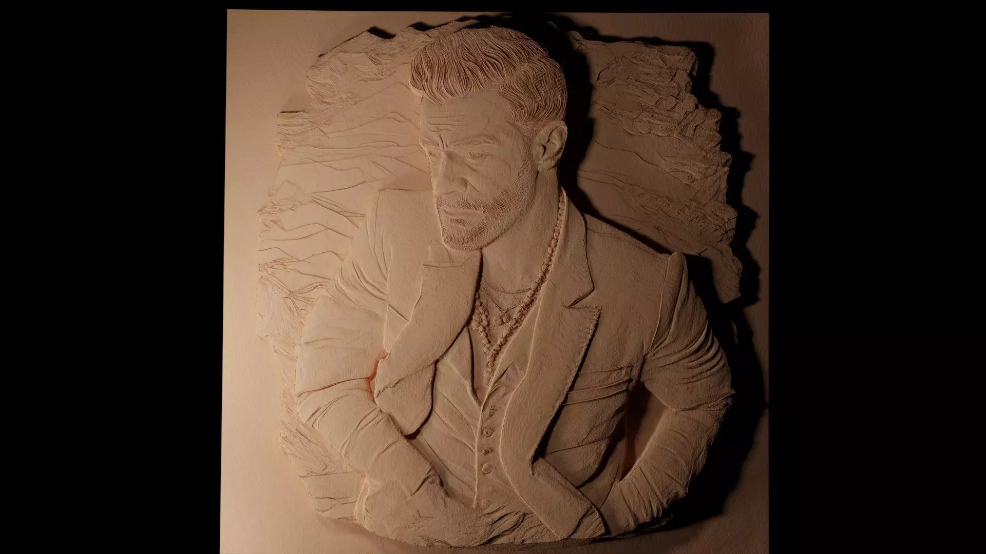 Justin Timberlake CNC 3d Print High Relief Sand Casting 3D print model_0