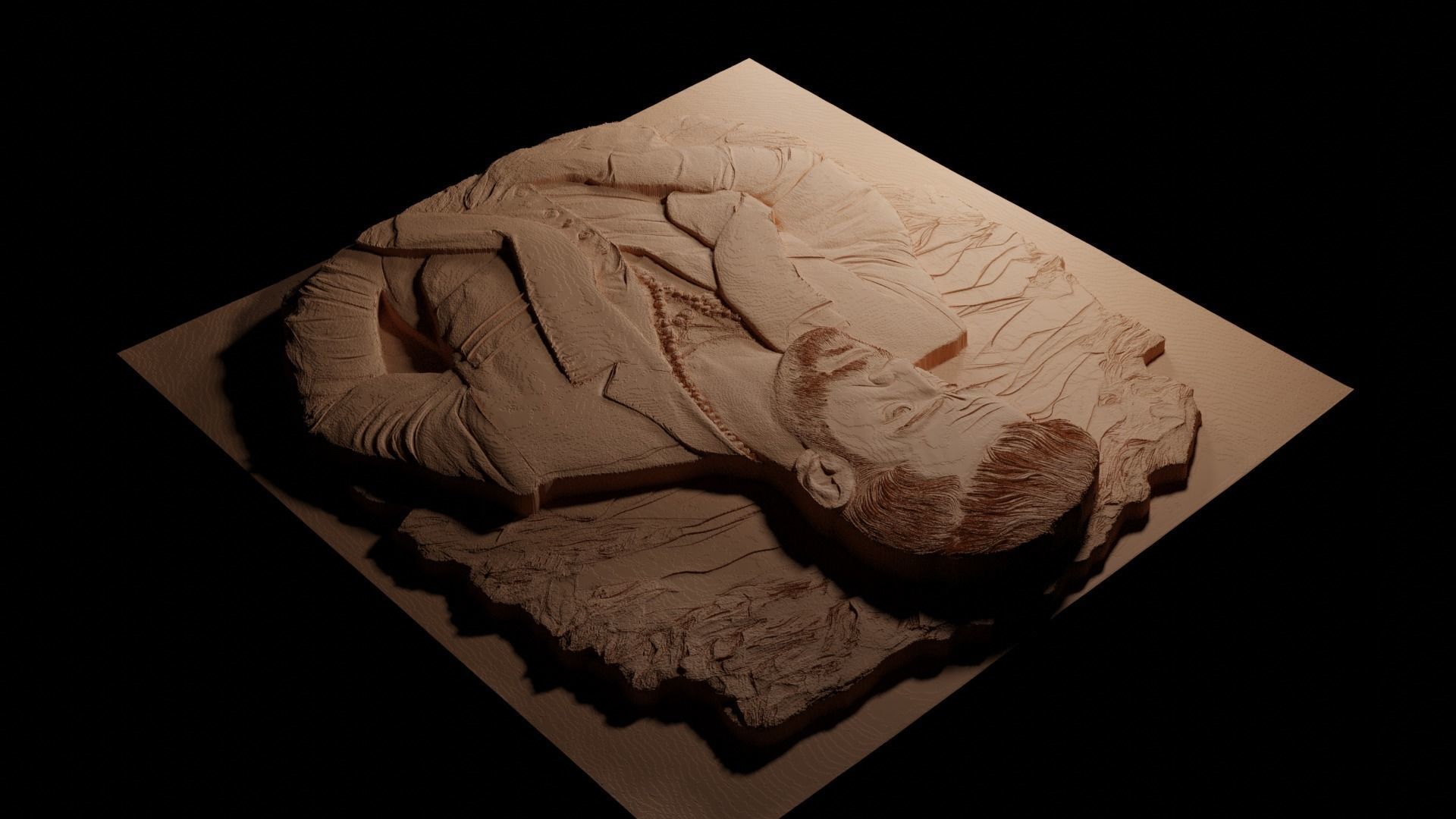 Justin Timberlake CNC 3d Print High Relief Sand Casting 3D print model_3