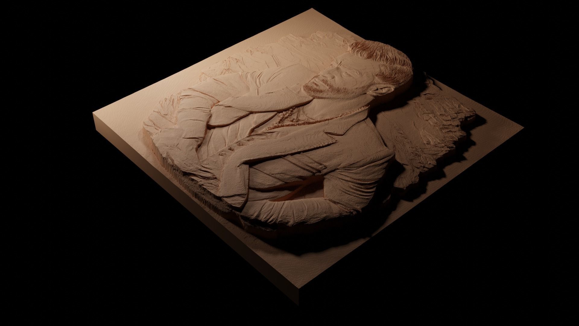 Justin Timberlake CNC 3d Print High Relief Sand Casting 3D print model_1