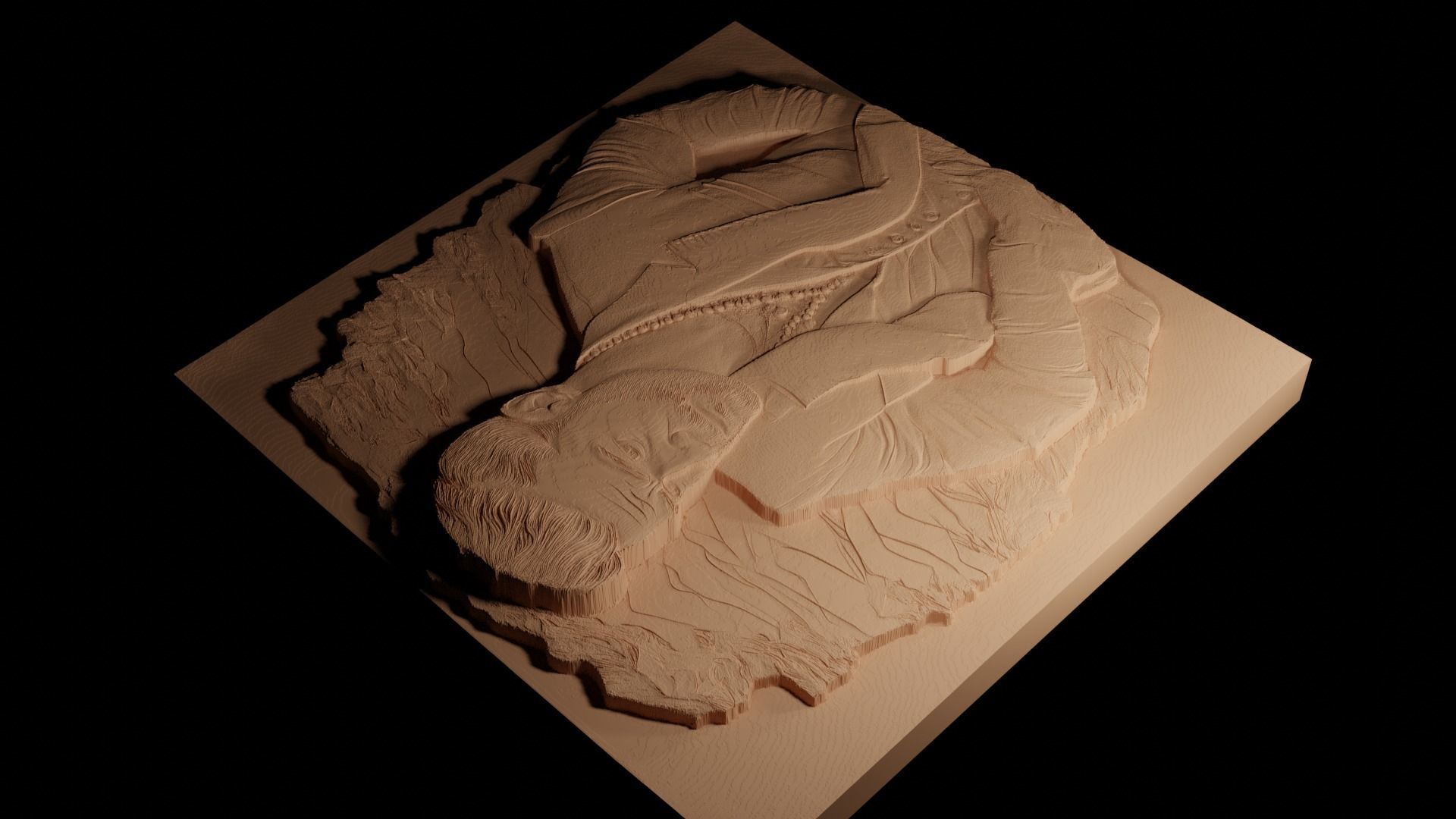 Justin Timberlake CNC 3d Print High Relief Sand Casting 3D print model_4