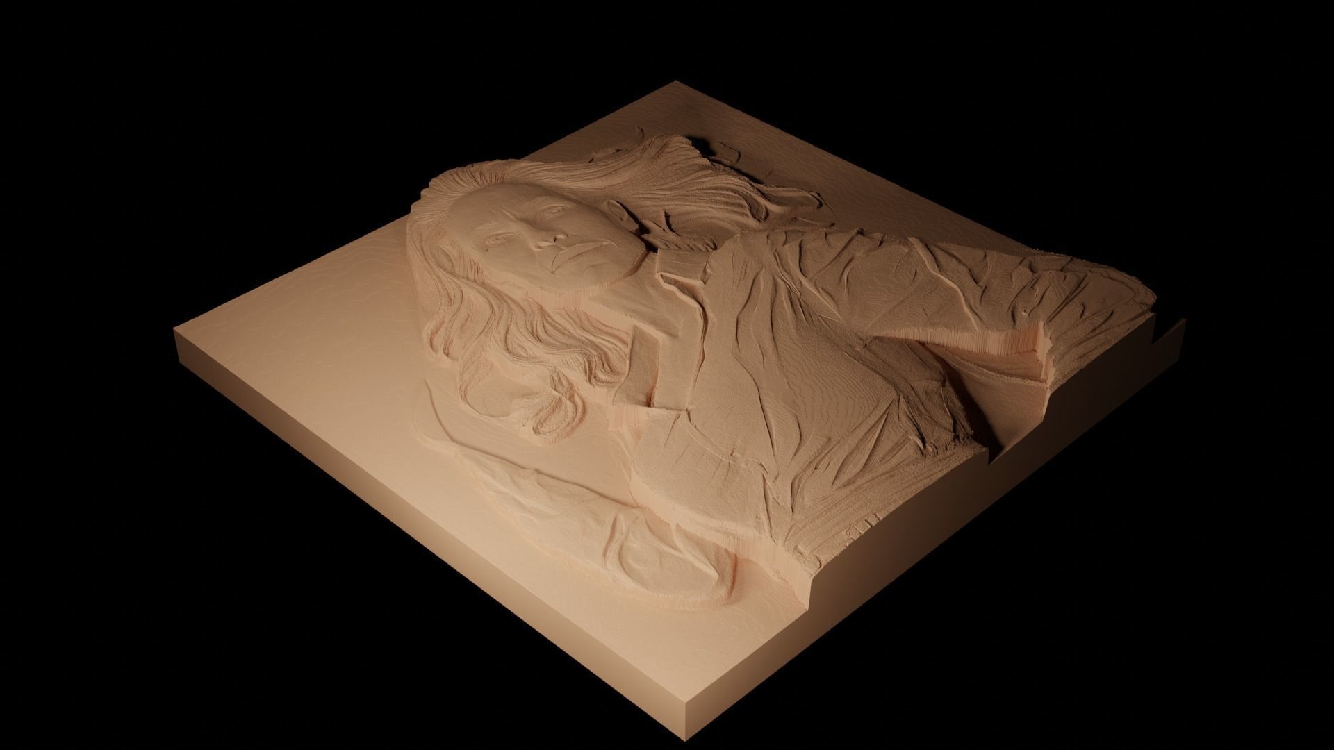 Julia Roberts CNC 3d Print High Relief Sand Casting 3D print model_2