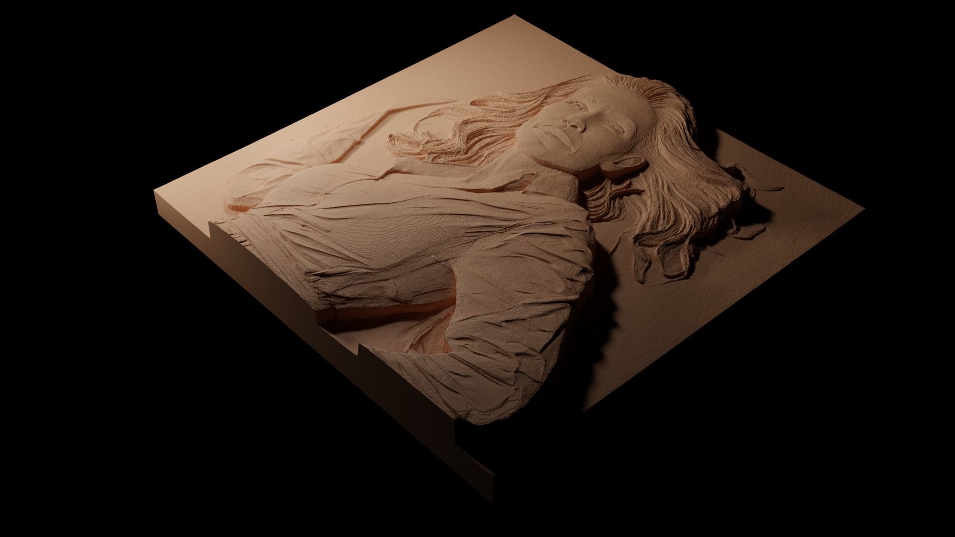 Julia Roberts CNC 3d Print High Relief Sand Casting 3D print model_1