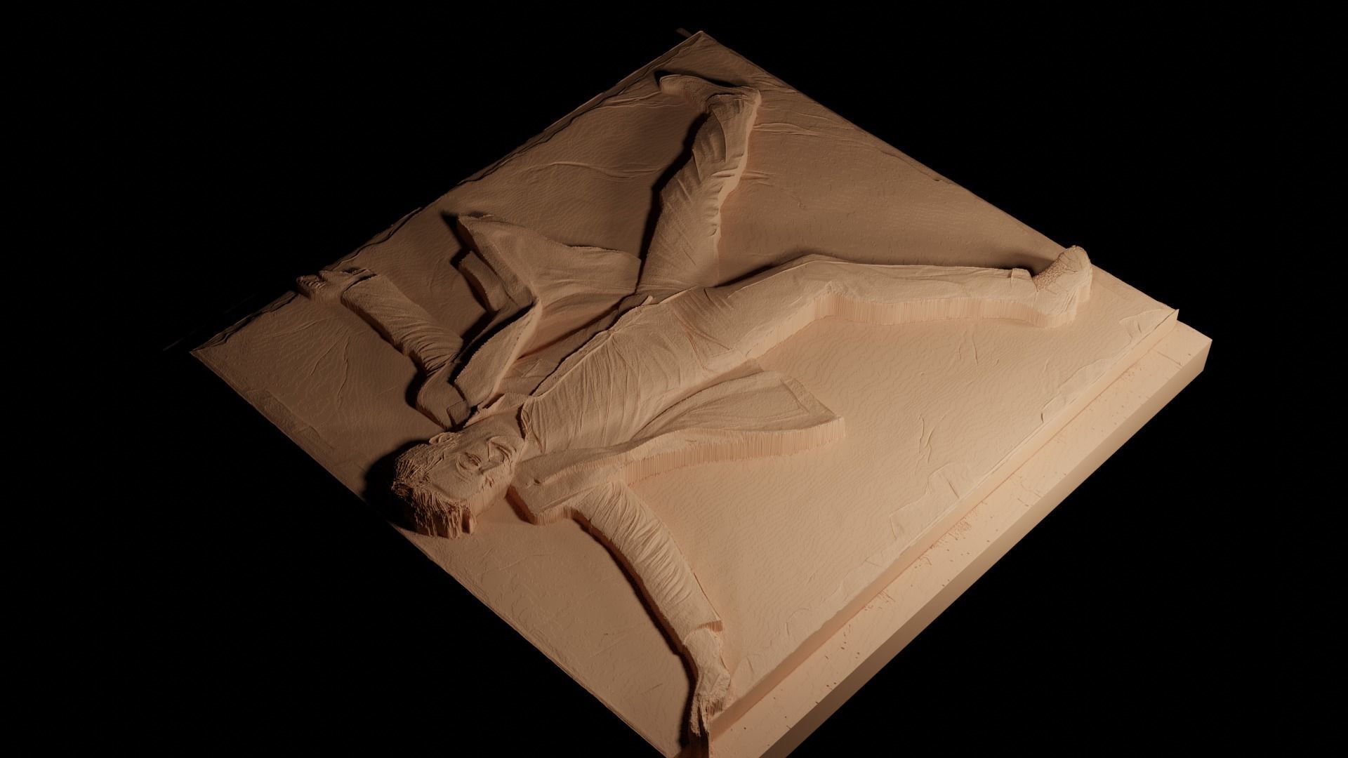 Jimmy Fallon CNC 3d Print High Relief Sand Casting 3D print model_4