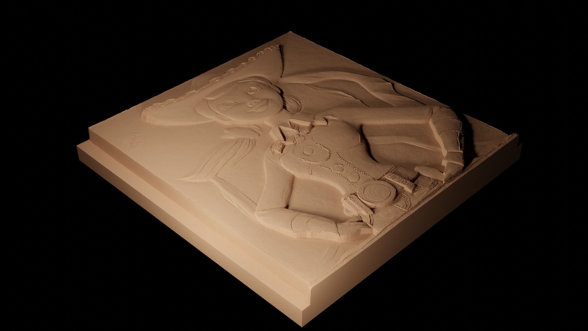 Jessie Toy Story CNC 3d Print High Relief Sand Casting 3D print model_2