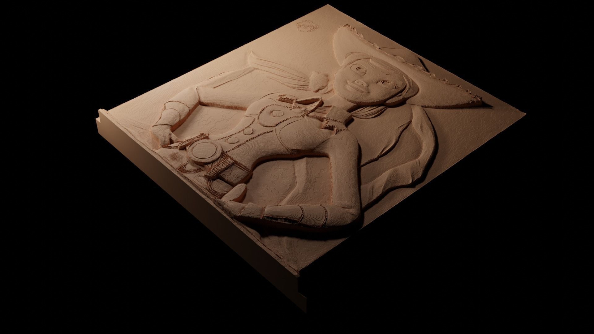 Jessie Toy Story CNC 3d Print High Relief Sand Casting 3D print model_1