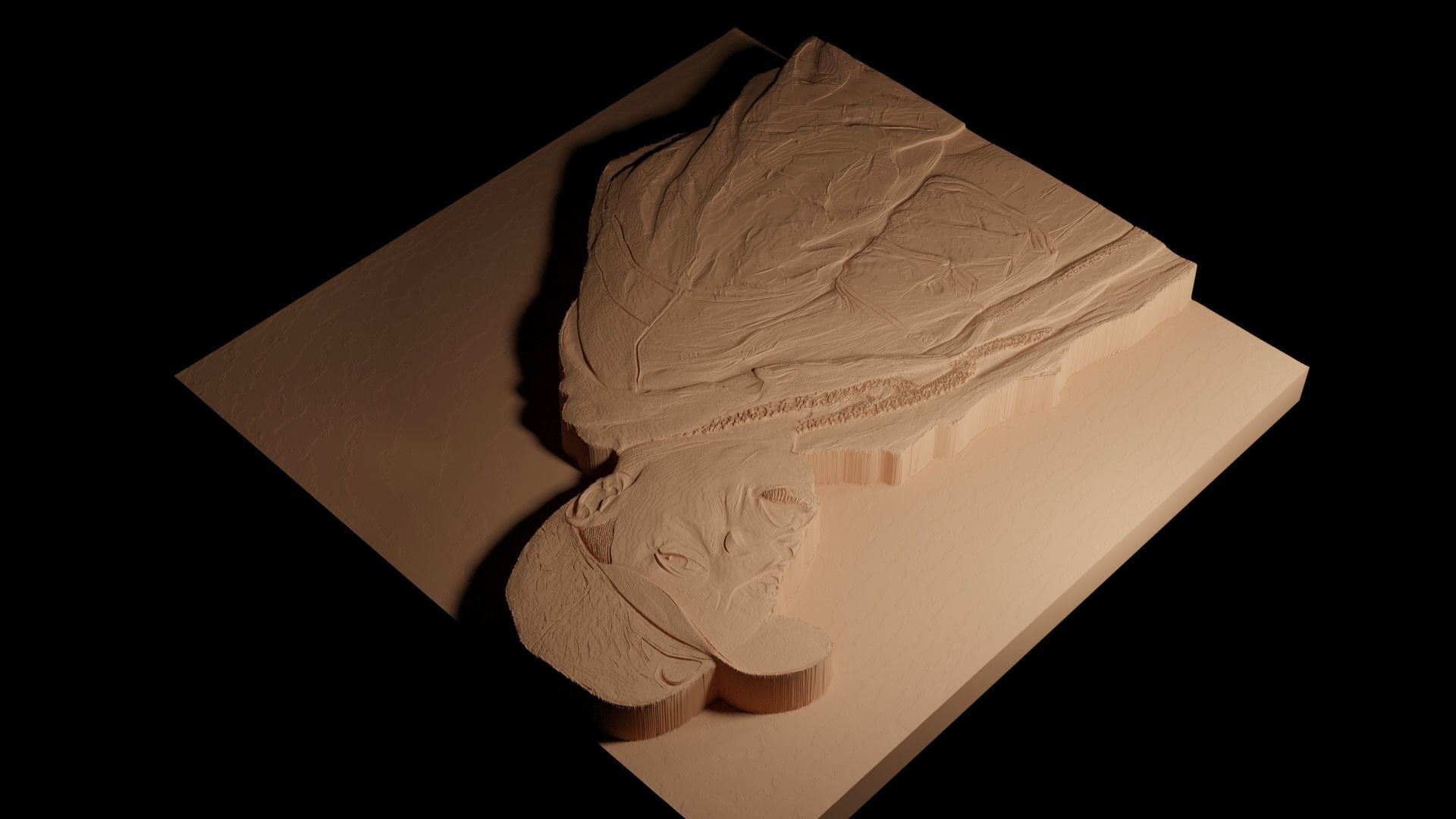 Jay-Z CNC 3d Print High Relief Sand Casting 3D print model_4