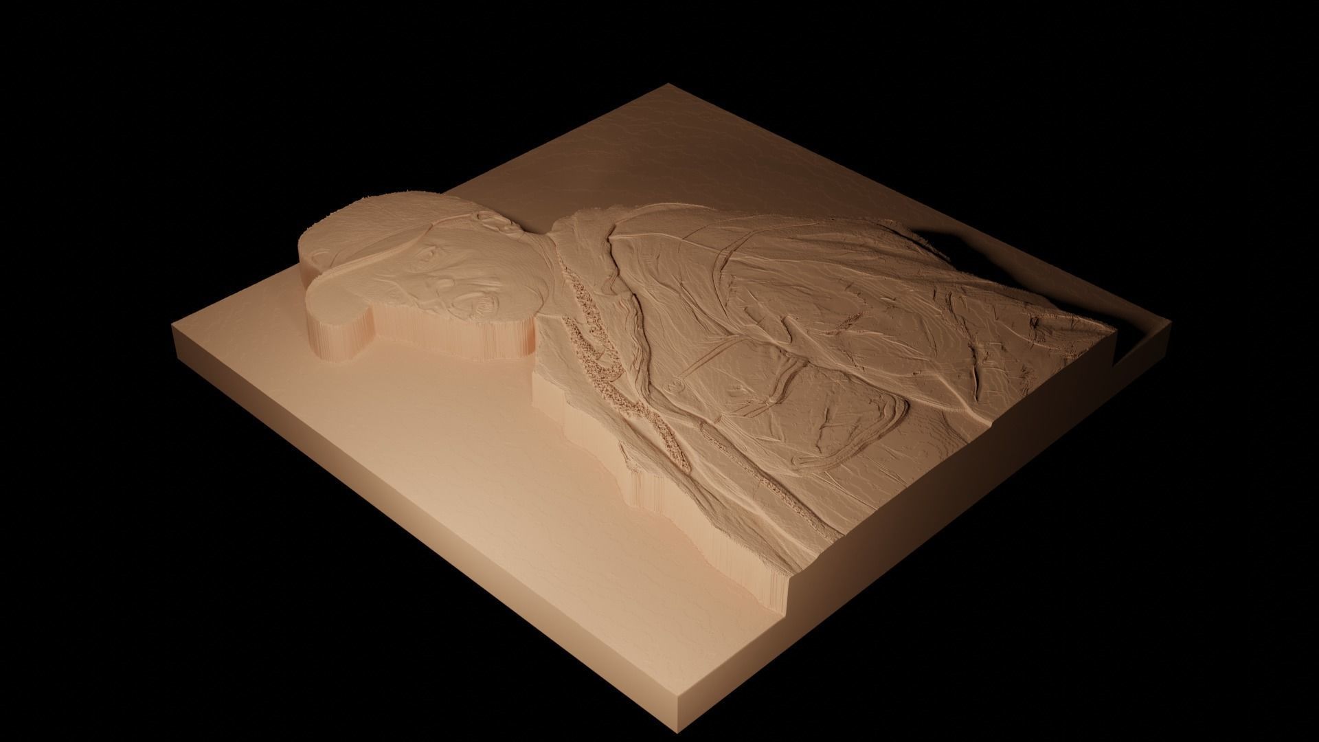 Jay-Z CNC 3d Print High Relief Sand Casting 3D print model_2