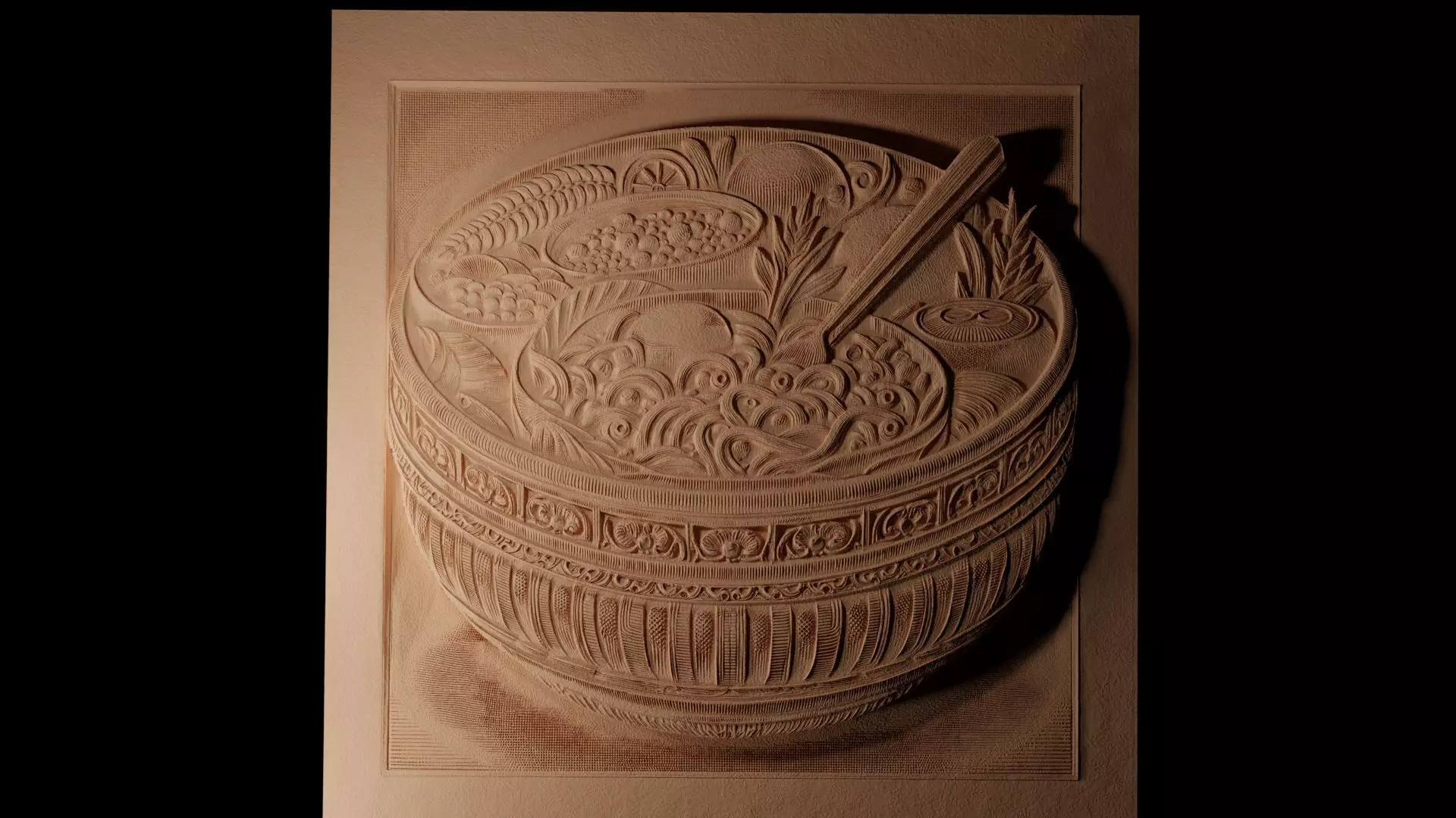 Jambalaya CNC 3d Print High Relief Sand Casting 3D print model_0