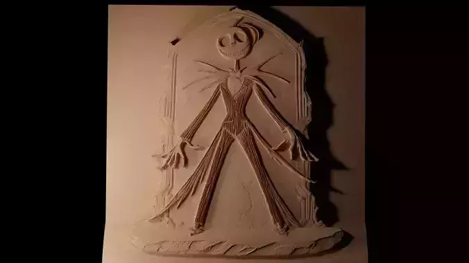 Jack Skellington CNC 3d Print High Relief Sand Casting 3D print model