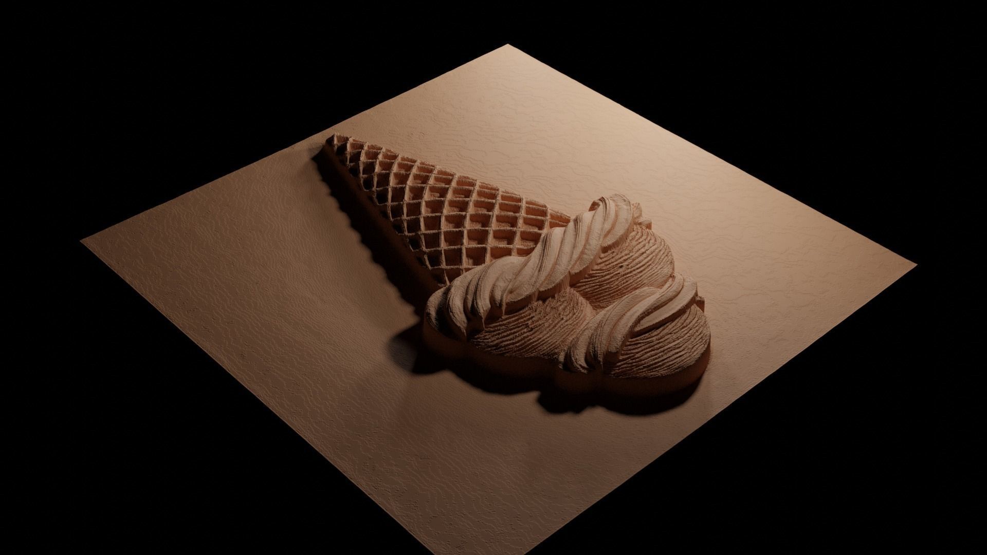 Ice Cream CNC 3d Print High Relief Sand Casting 3D print model_3