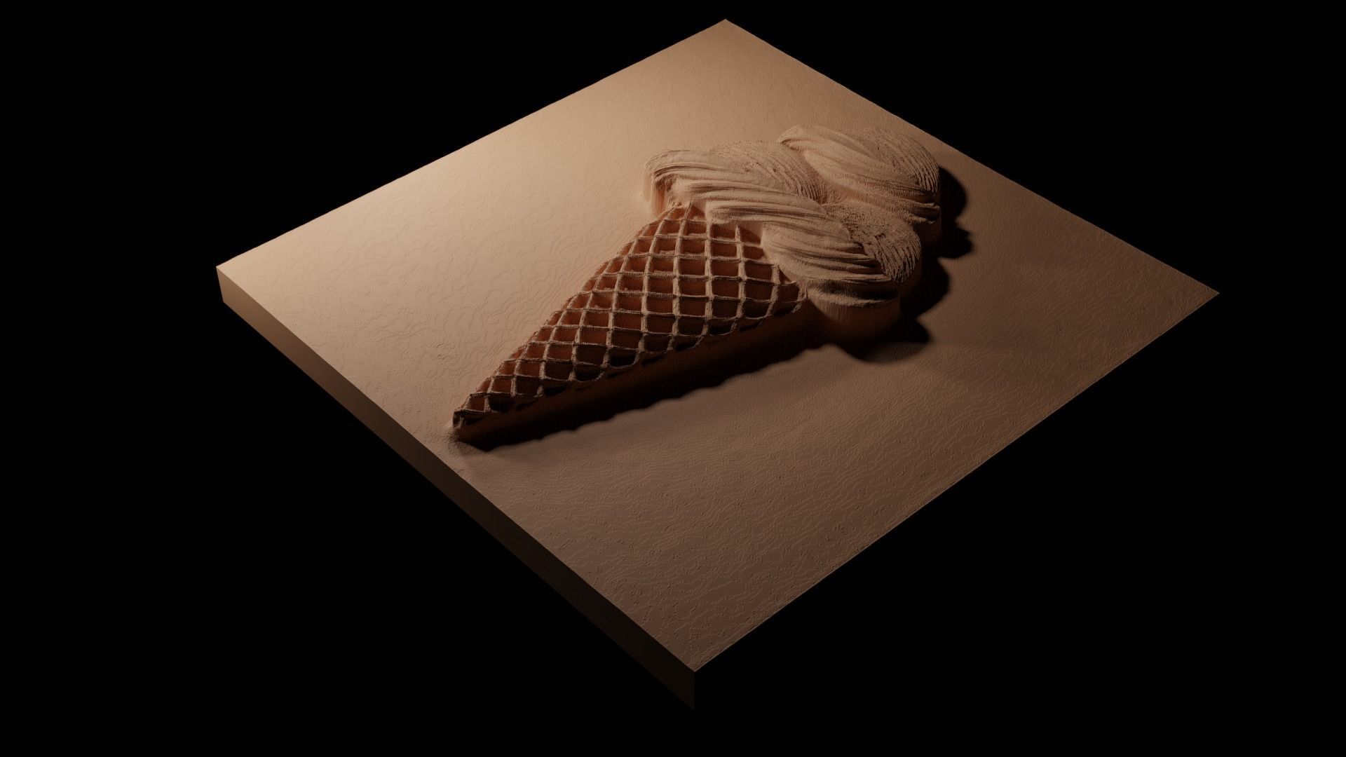 Ice Cream CNC 3d Print High Relief Sand Casting 3D print model_1