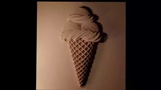 Ice Cream CNC 3d Print High Relief Sand Casting 3D print model