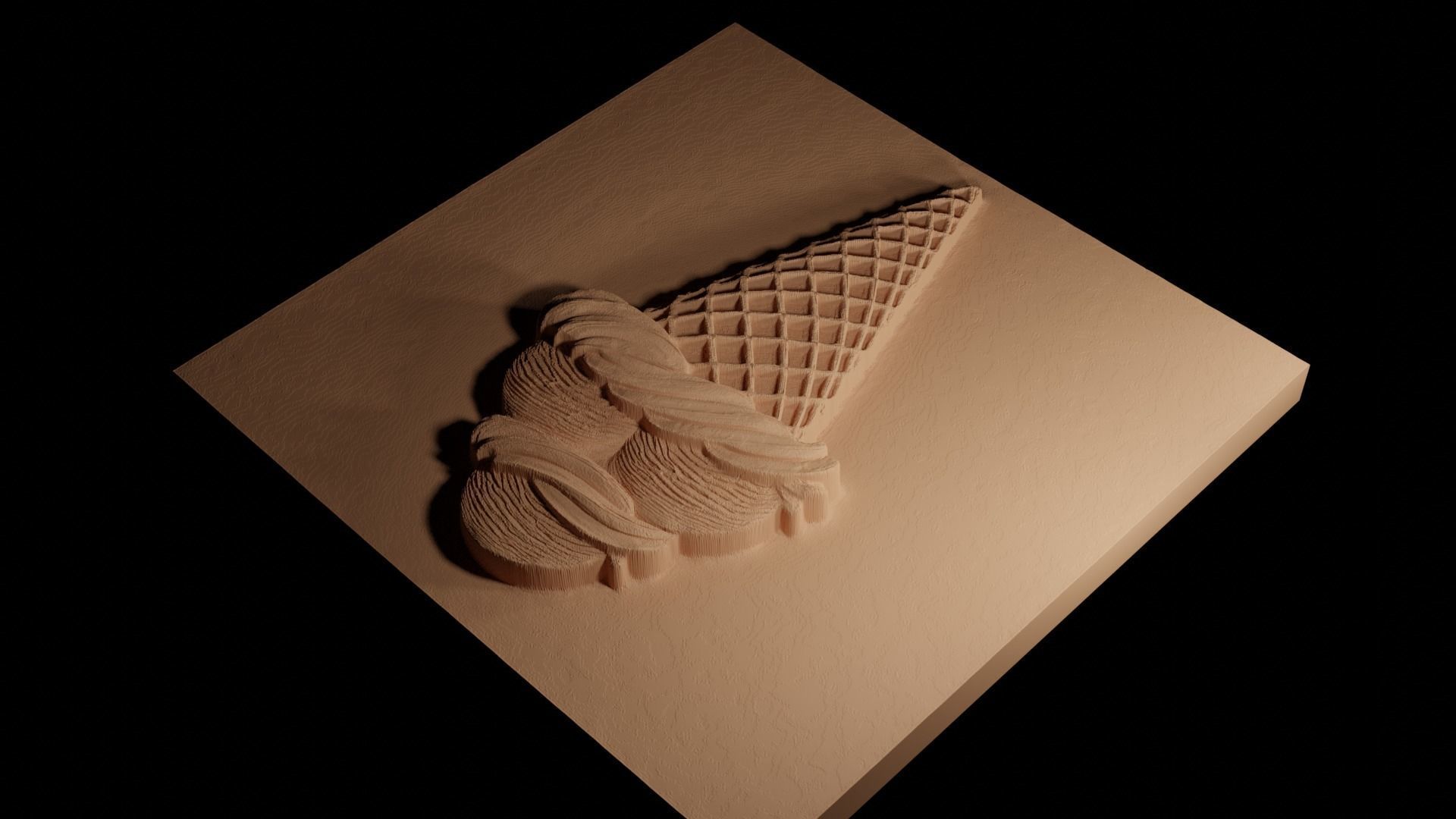 Ice Cream CNC 3d Print High Relief Sand Casting 3D print model_4