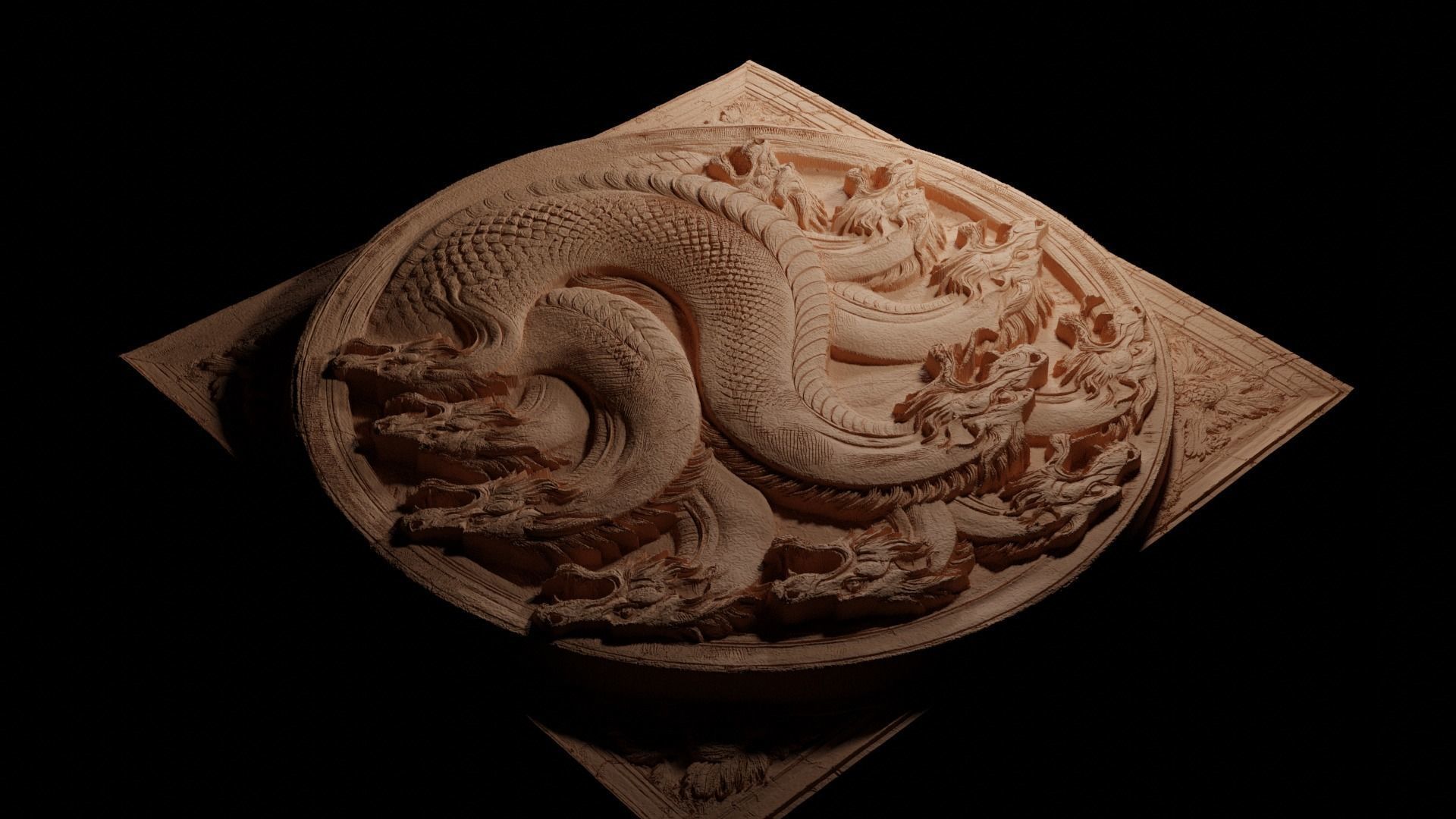 Hydra CNC 3d Print High Relief Sand Casting 3D print model_3