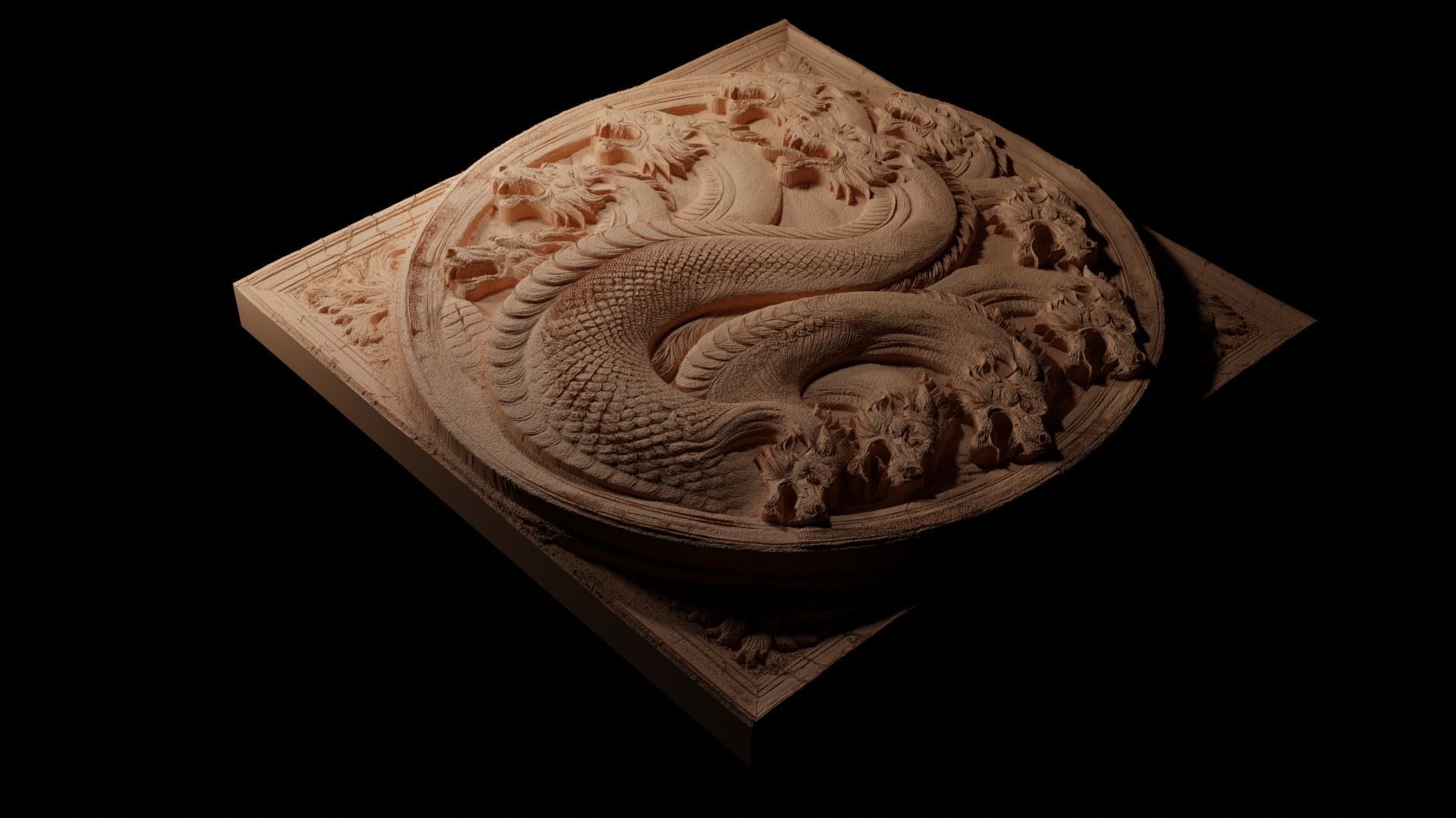 Hydra CNC 3d Print High Relief Sand Casting 3D print model_1