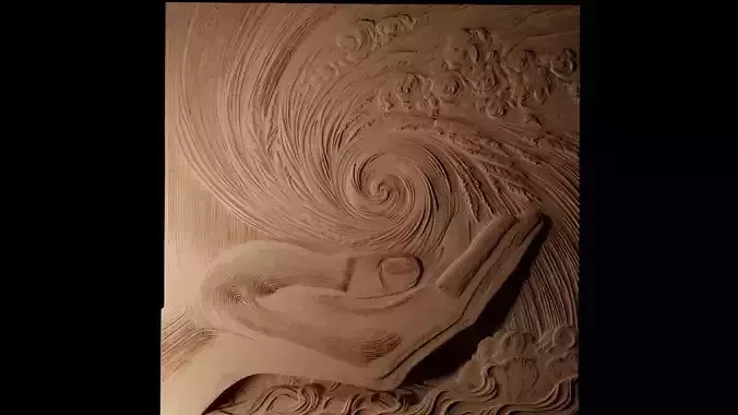 Hurricane CNC 3d Print High Relief Sand Casting 3D print model