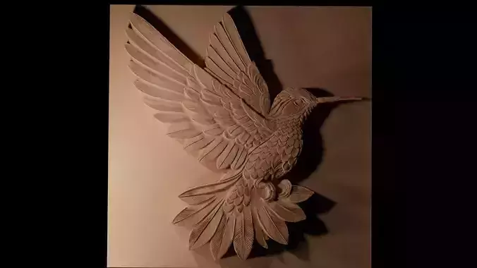 Hummingbird CNC 3d Print High Relief Sand Casting 3D print model