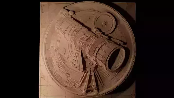 Hubble Telescope CNC 3d Print High Relief Sand Casting 3D print model