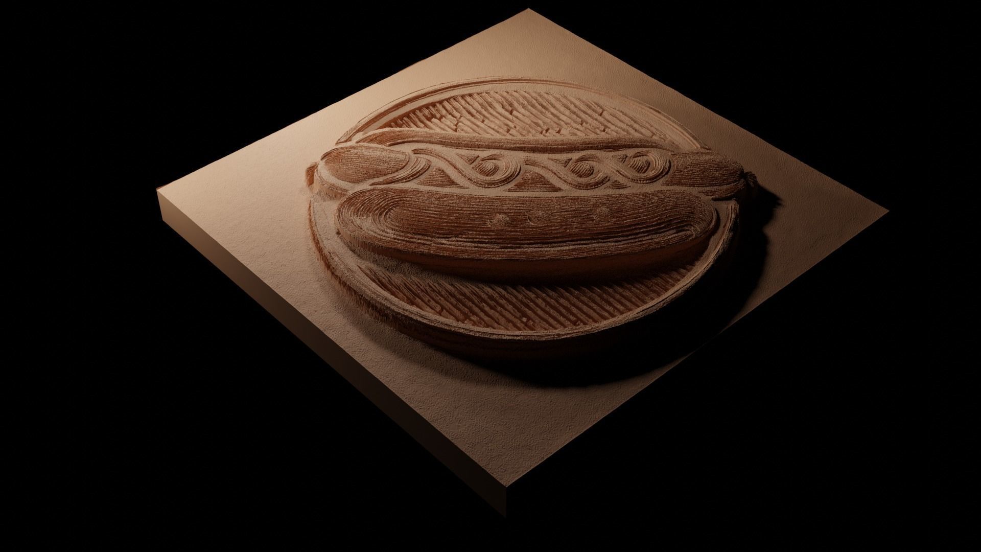 Hot Dogs CNC 3d Print High Relief Sand Casting 3D print model_1