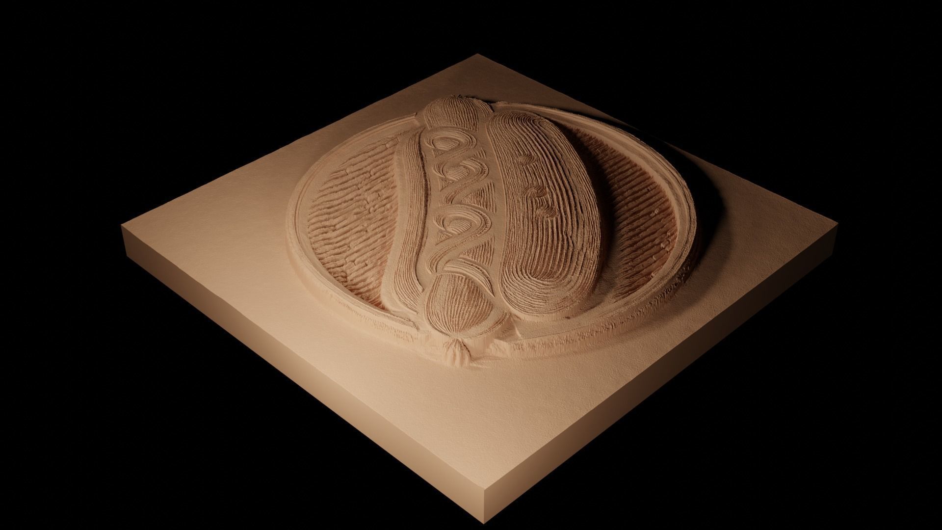 Hot Dogs CNC 3d Print High Relief Sand Casting 3D print model_2