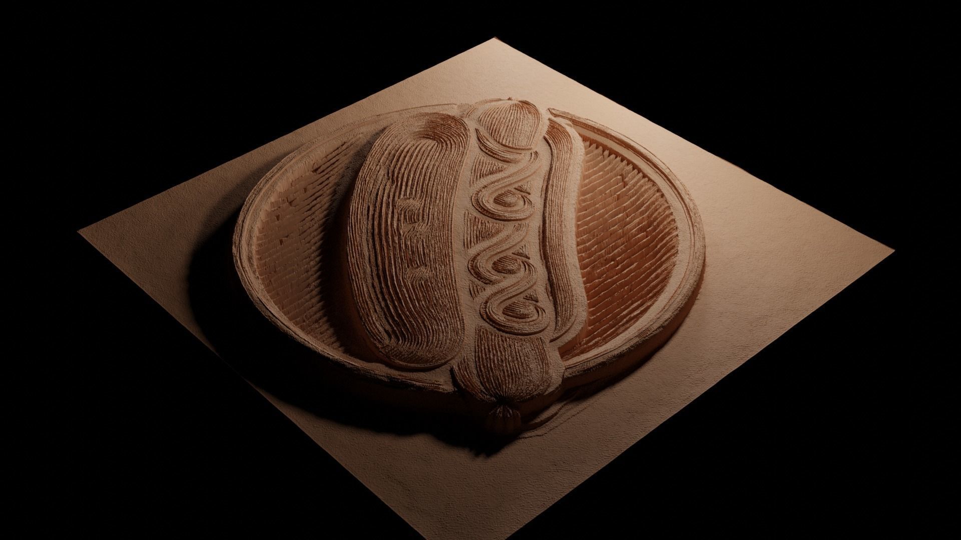 Hot Dogs CNC 3d Print High Relief Sand Casting 3D print model_3