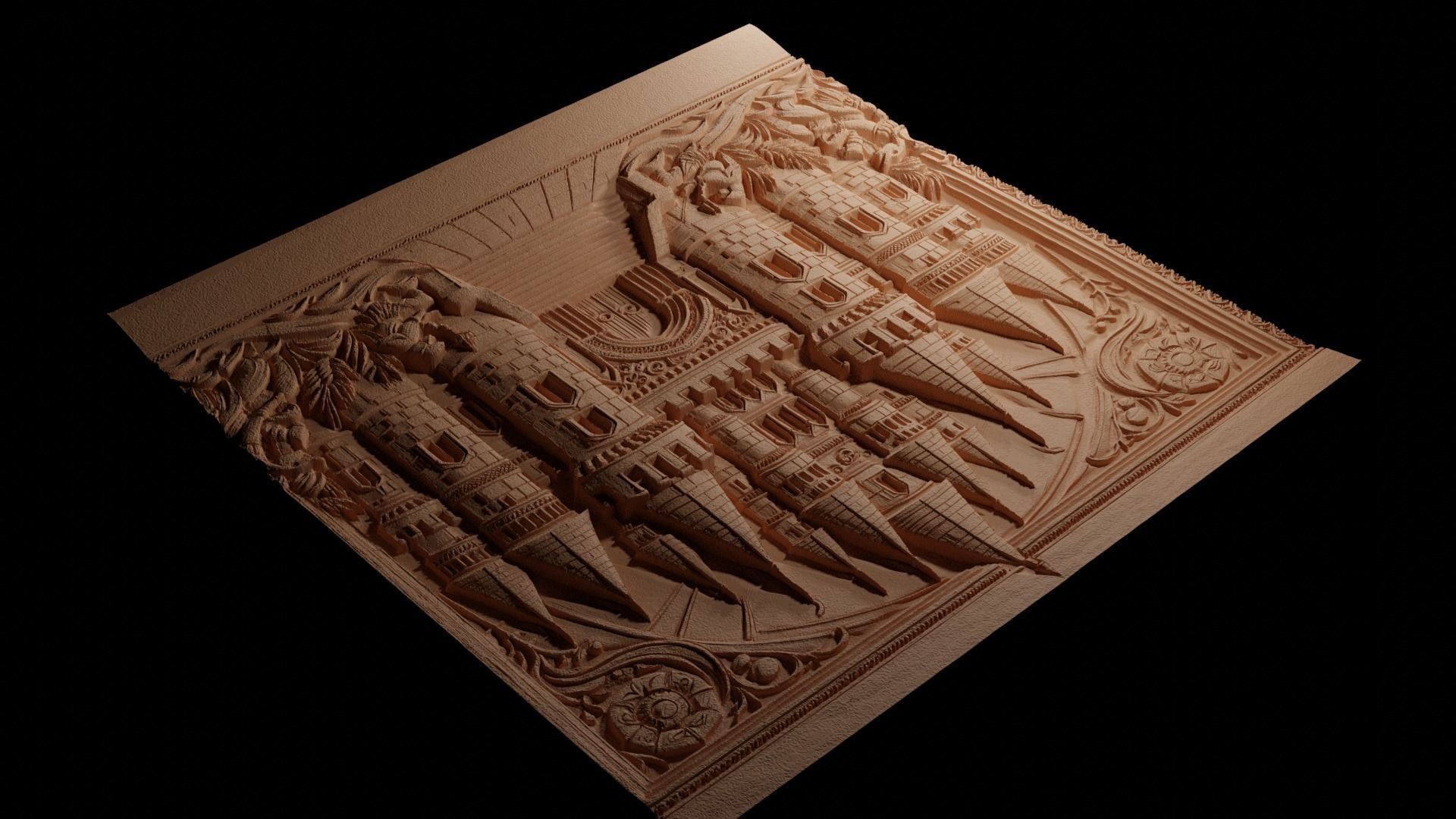 Medieval Castle CNC 3d Print High Relief Sand Casting 3D print model_3