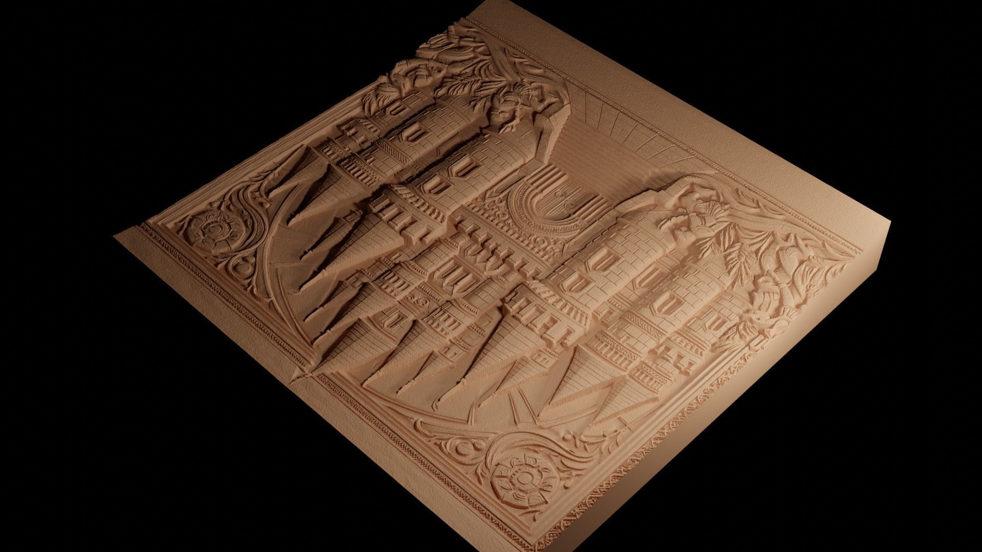 Medieval Castle CNC 3d Print High Relief Sand Casting 3D print model_4