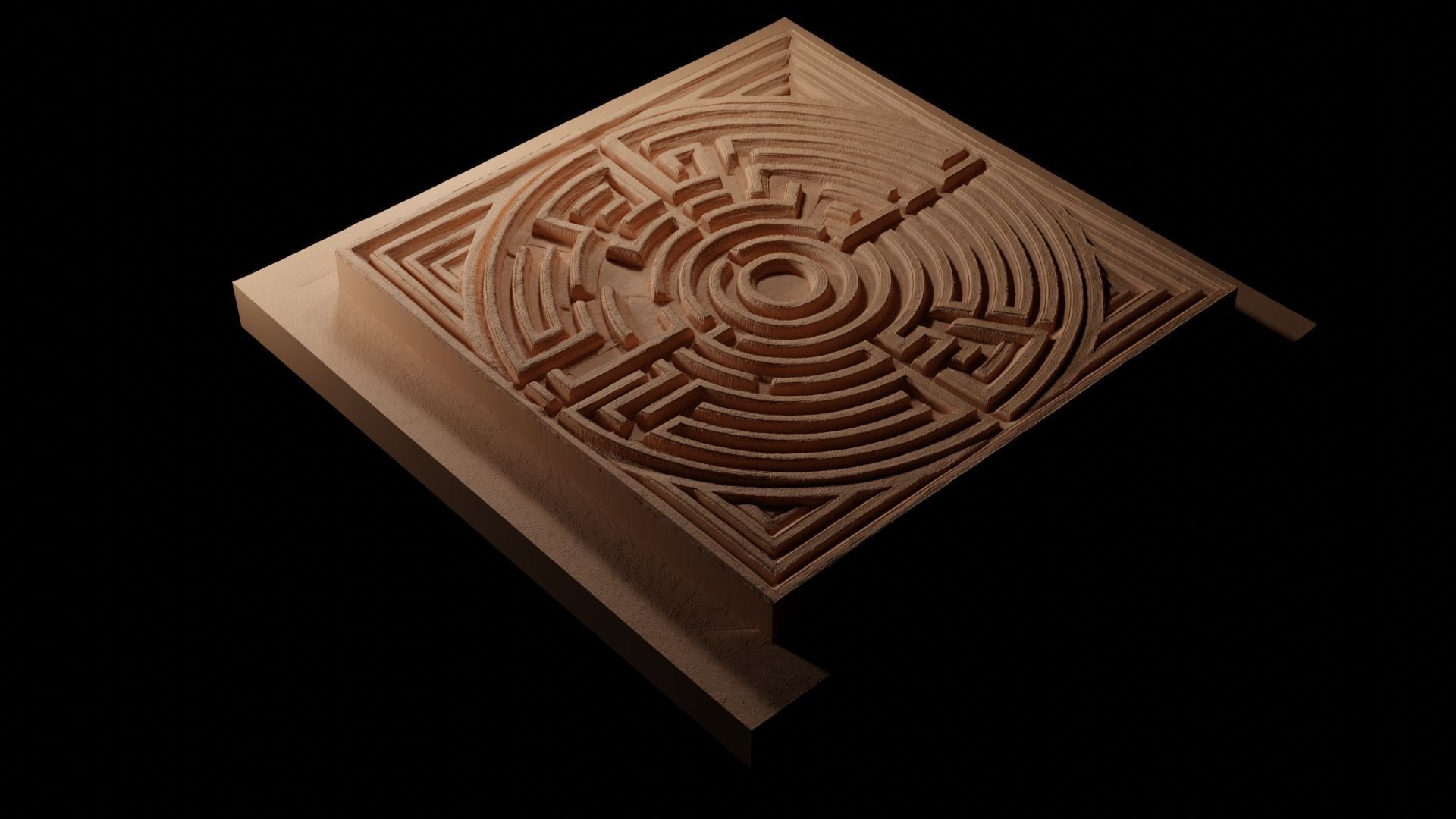 Maze CNC 3d Print High Relief Sand Casting 3D print model_1