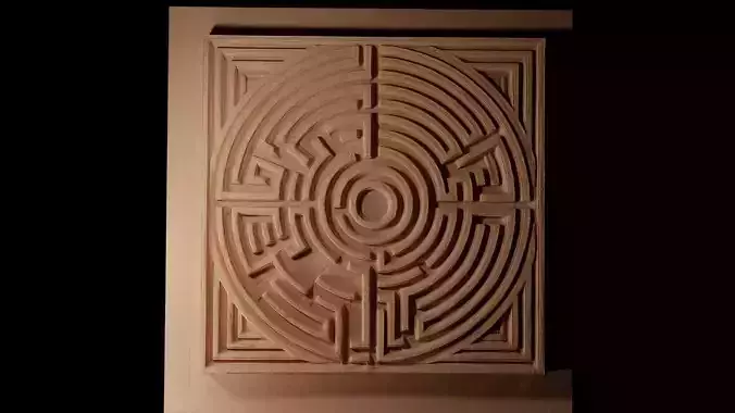 Maze CNC 3d Print High Relief Sand Casting 3D print model
