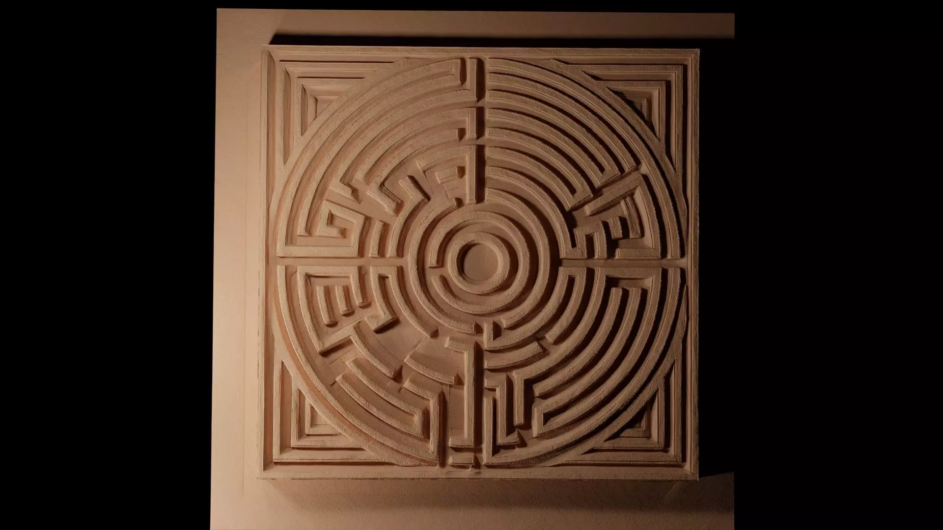 Maze CNC 3d Print High Relief Sand Casting 3D print model_0