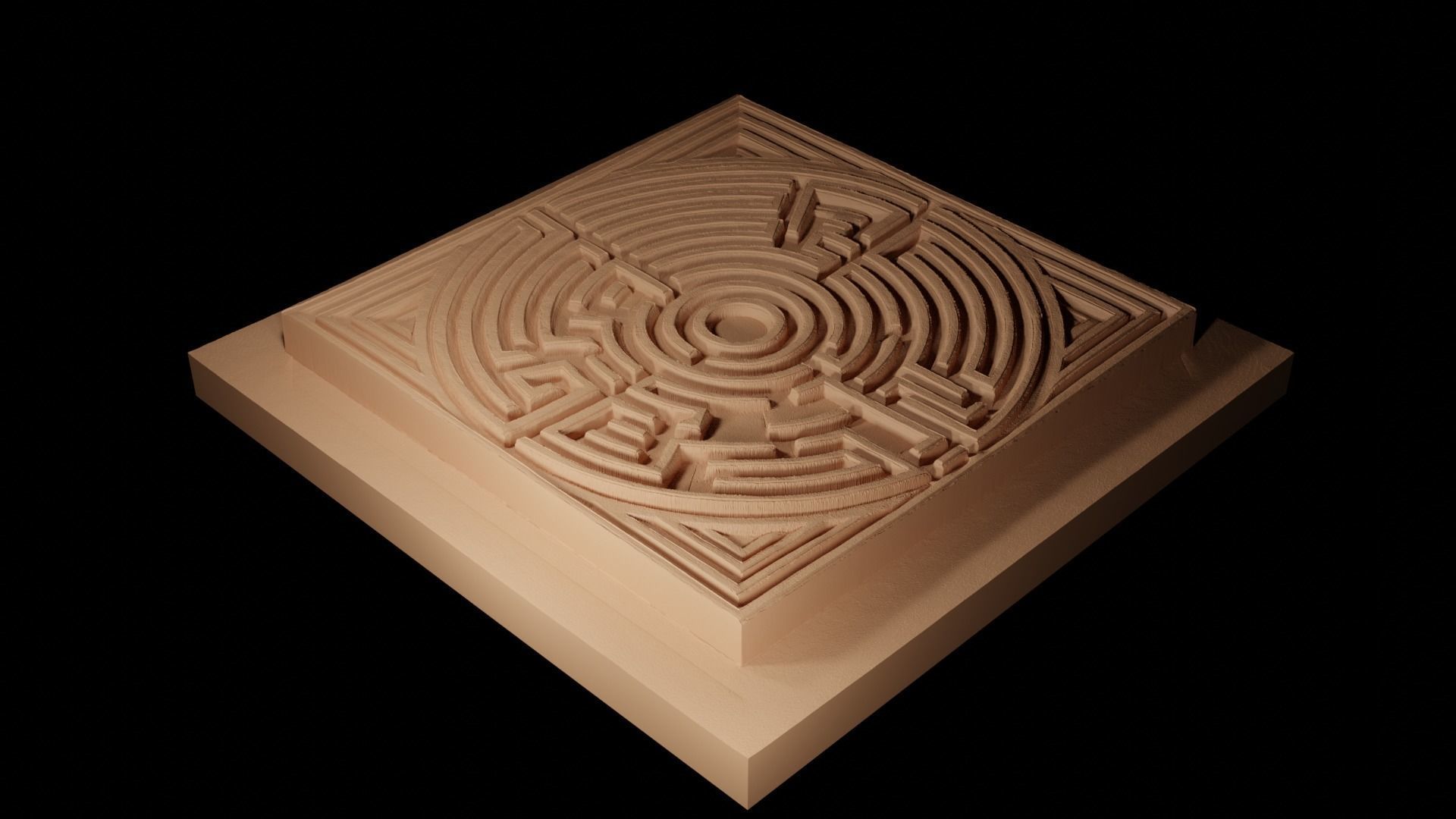 Maze CNC 3d Print High Relief Sand Casting 3D print model_2