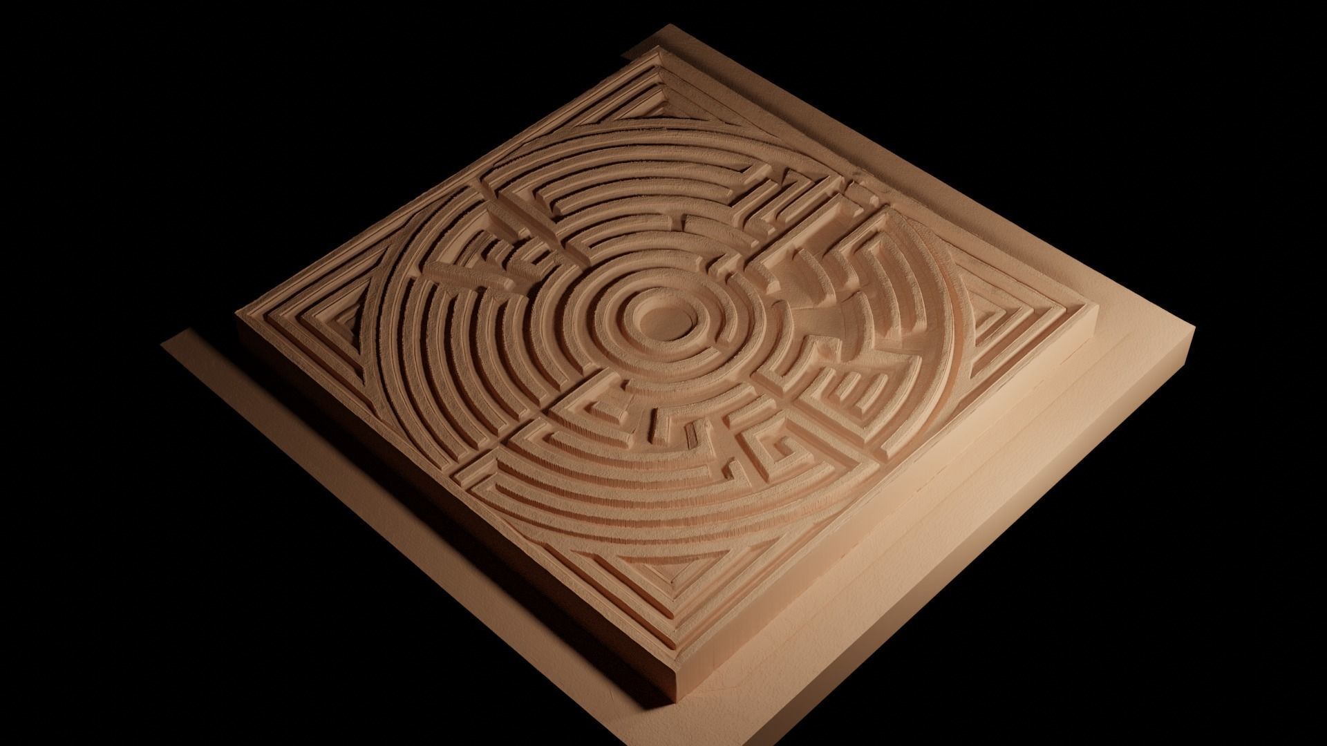 Maze CNC 3d Print High Relief Sand Casting 3D print model_4